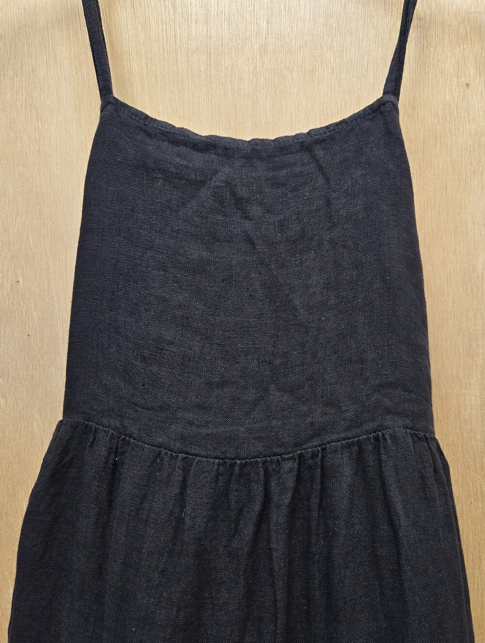 Beachwood Alma Dress Noir Black One Size Linen NWT - Picture 3 of 8